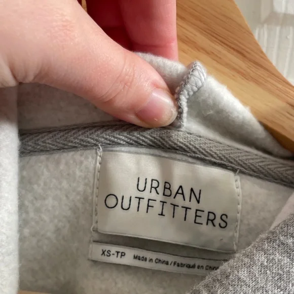 NWOT Urban Outfitters Oversized Grey Hoodie w/ Rhinestone Detailing Size XS - Picture 4 of 13